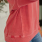 Daily Ease Mineral Wash Pullover in Ruby