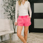 Daily Routine Mineral Wash Shorts in Fuchsia