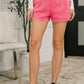 Daily Routine Mineral Wash Shorts in Fuchsia