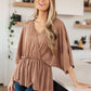 Dazzlingly Draped V-Neck Blouse - 1985 the VAULT Boutique