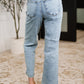 Debbie High Rise Stone Wash Straight Fit Jeans