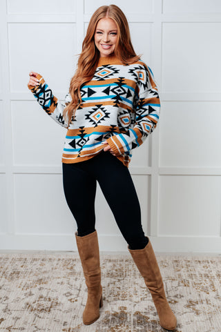 Desert Vibes Geometric Striped Sweater - 1985 the VAULT Boutique