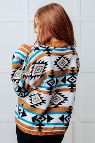 Desert Vibes Geometric Striped Sweater - 1985 the VAULT Boutique