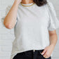 Diamonds and Pearls Puff Sleeve Top in Light Grey - 1985 the VAULT Boutique