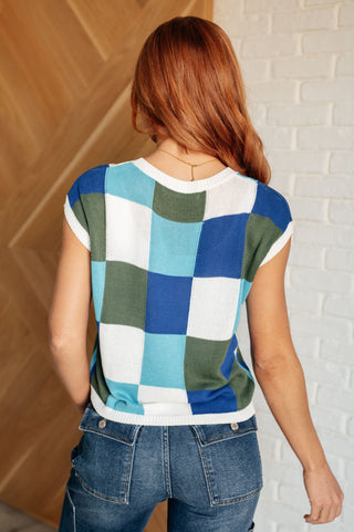 Disco Darling Checkered Sleeveless Sweater - 1985 the VAULT Boutique