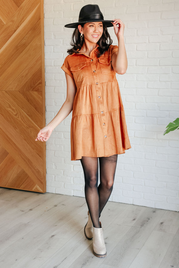 Don't Hang Up Faux Suede Shirt Dress - 1985 THE VAULT