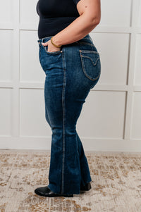 Edna High Rise Control Top Shield Pocket Flare Jeans - 1985 the VAULT Boutique