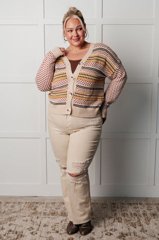 Effortless Elements Striped Cardigan - 1985 the VAULT Boutique