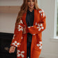 Enough Anyways Floral Cardigan in Burnt Orange