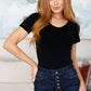 Basic Everyday Scoop Neck Short Sleeve Top in Black - 1985 the VAULT Boutique
