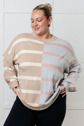 Exceptional Thought Striped Patchwork Sweater - 1985 the VAULT Boutique