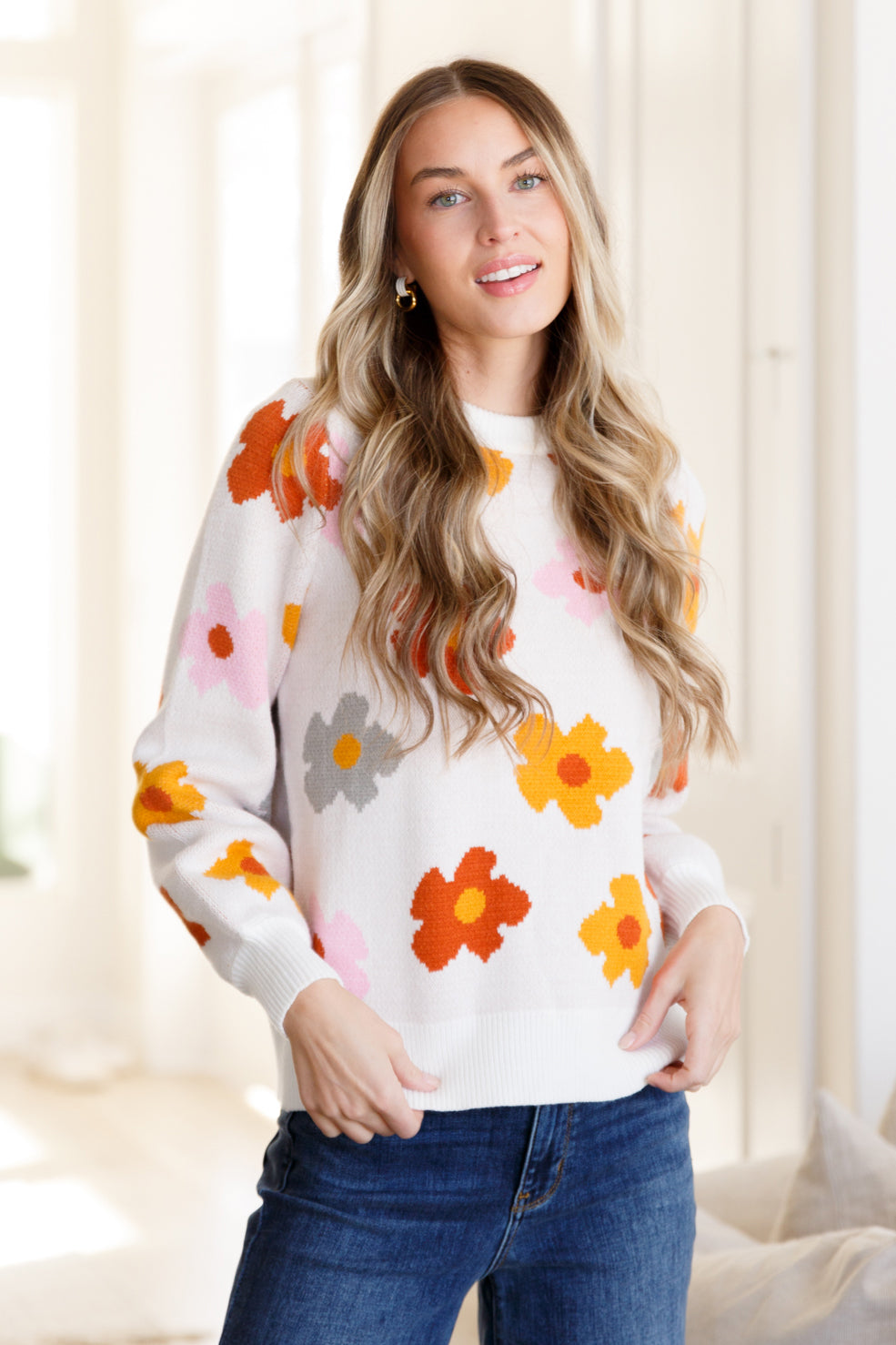 Falling Flowers Floral Sweater - 1985 the VAULT Boutique