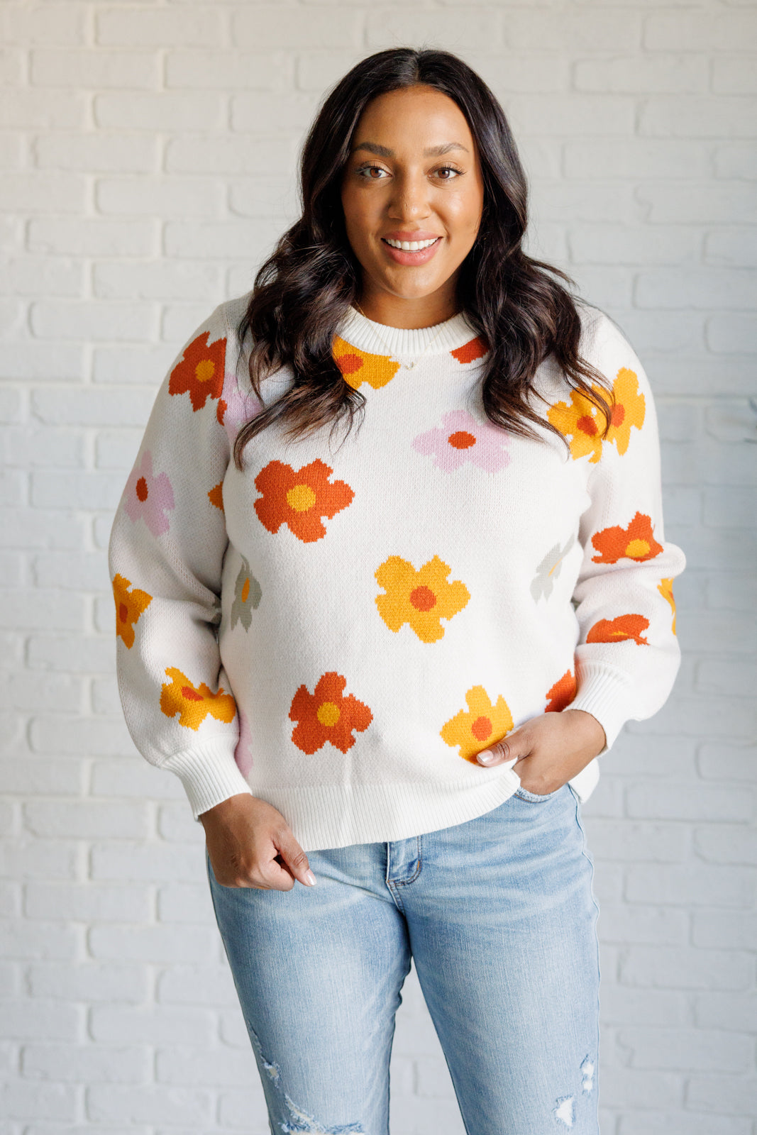 Falling Flowers Floral Sweater - 1985 the VAULT Boutique