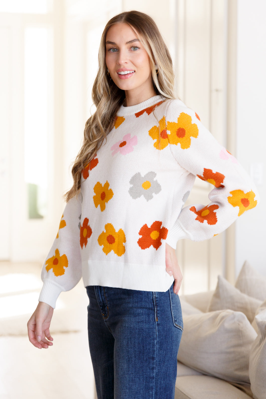 Falling Flowers Floral Sweater - 1985 the VAULT Boutique