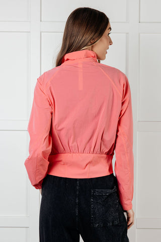 Fit Happens Nylon Tennis Jacket in Coral Rose - 1985 the VAULT Boutique