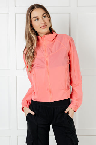 Fit Happens Nylon Tennis Jacket in Coral Rose - 1985 the VAULT Boutique