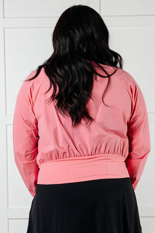 Fit Happens Nylon Tennis Jacket in Coral Rose - 1985 the VAULT Boutique