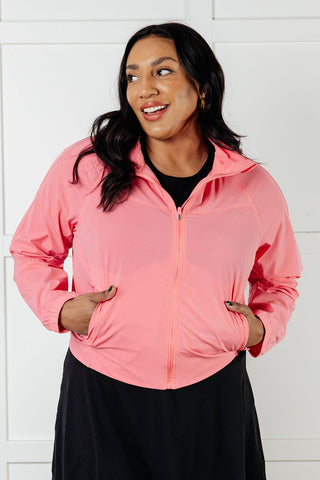 Fit Happens Nylon Tennis Jacket in Coral Rose - 1985 the VAULT Boutique