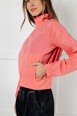 Fit Happens Nylon Tennis Jacket in Coral Rose - 1985 the VAULT Boutique