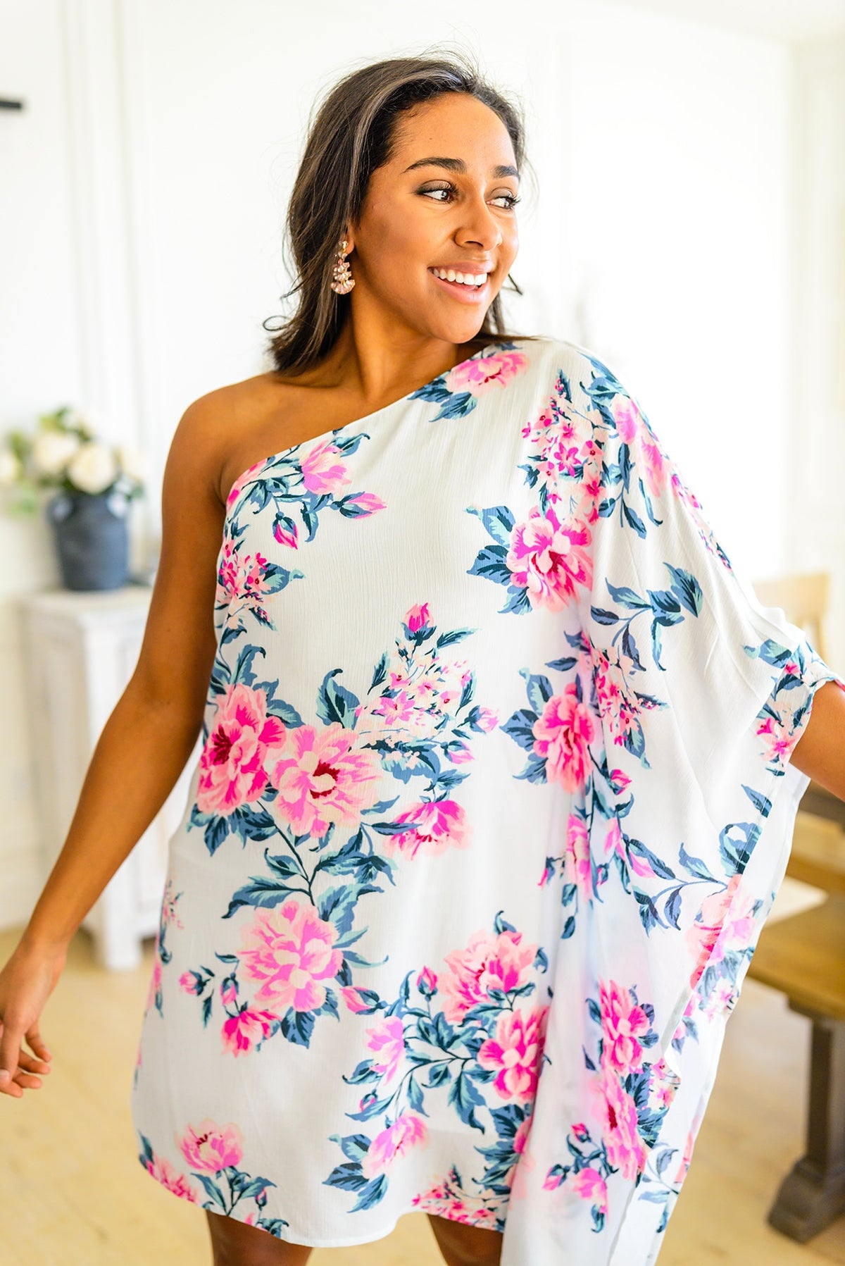 Forever Smitten Floral One Shoulder Dress - 1985 THE VAULT