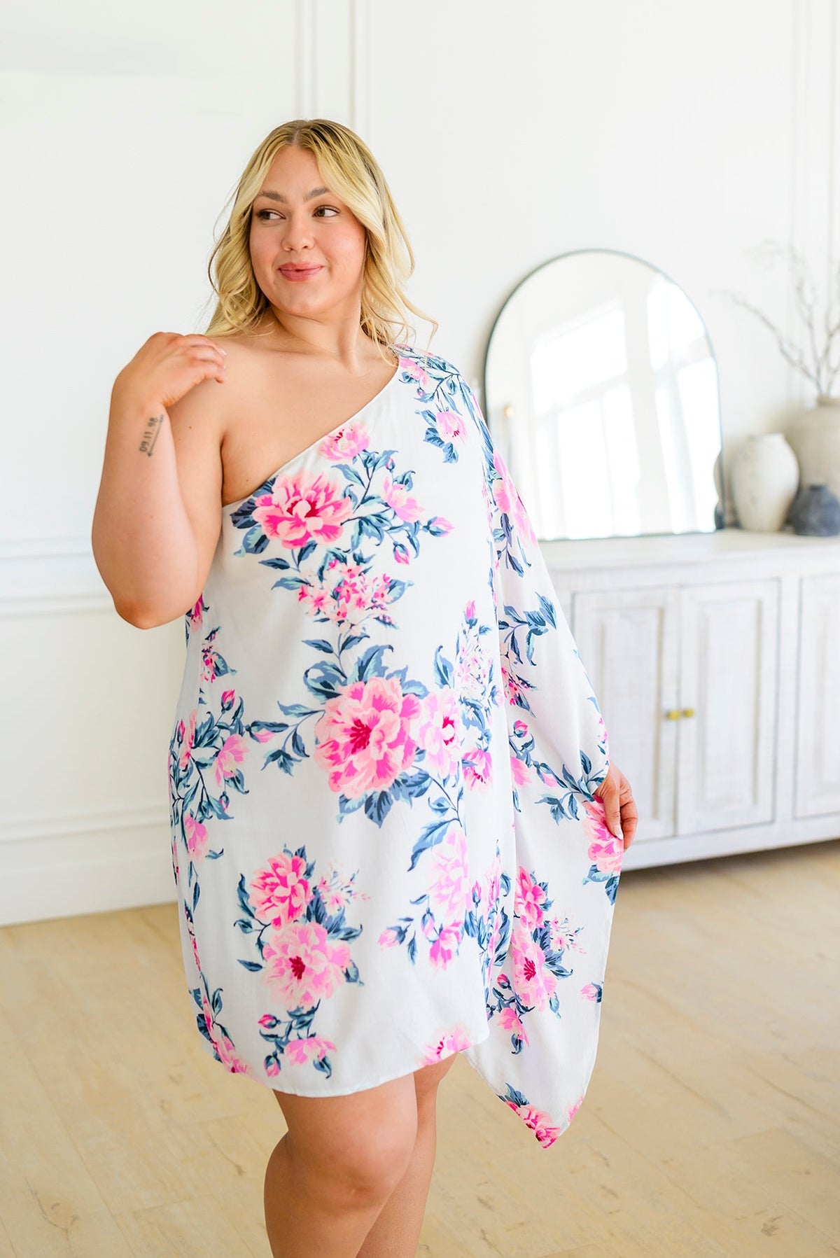 Forever Smitten Floral One Shoulder Dress - 1985 THE VAULT