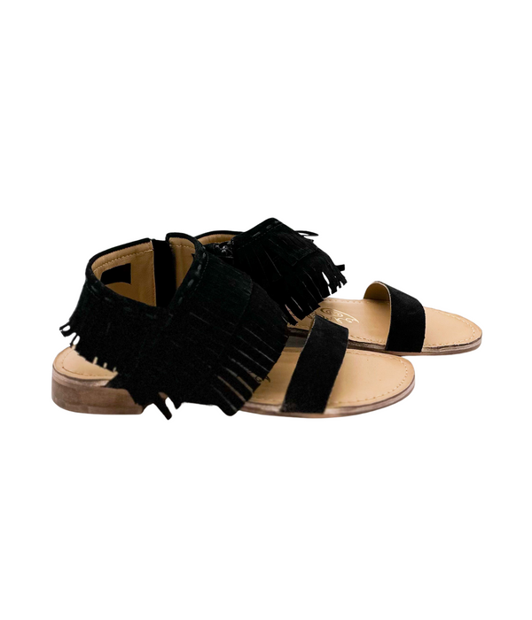 Fringe Star Sandal in Black - 1985 the VAULT Boutique