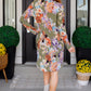 Generally Speaking V-Neck Dress in Olive Floral