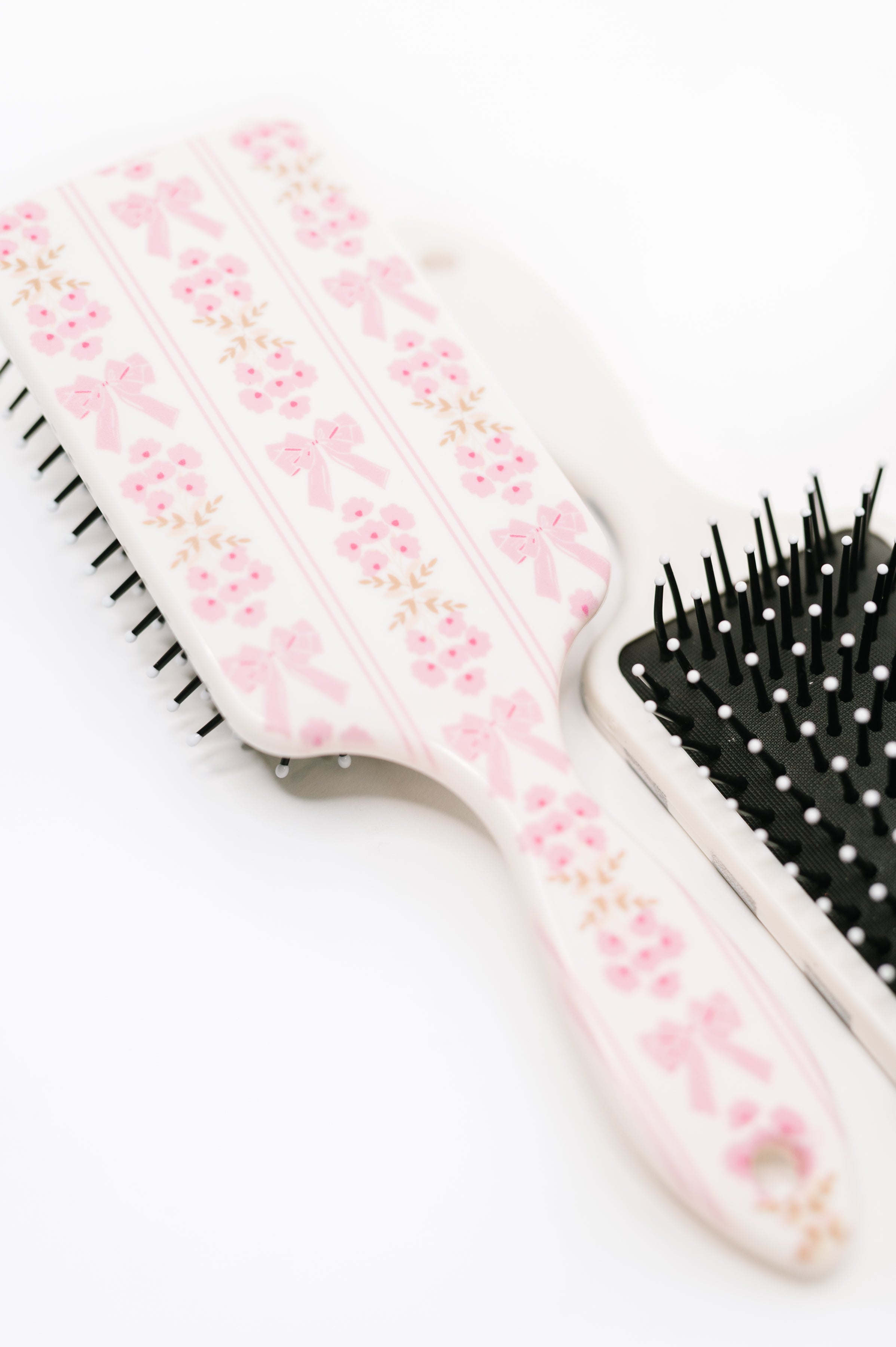 Girly Girl Bow and Floral Hair Brush