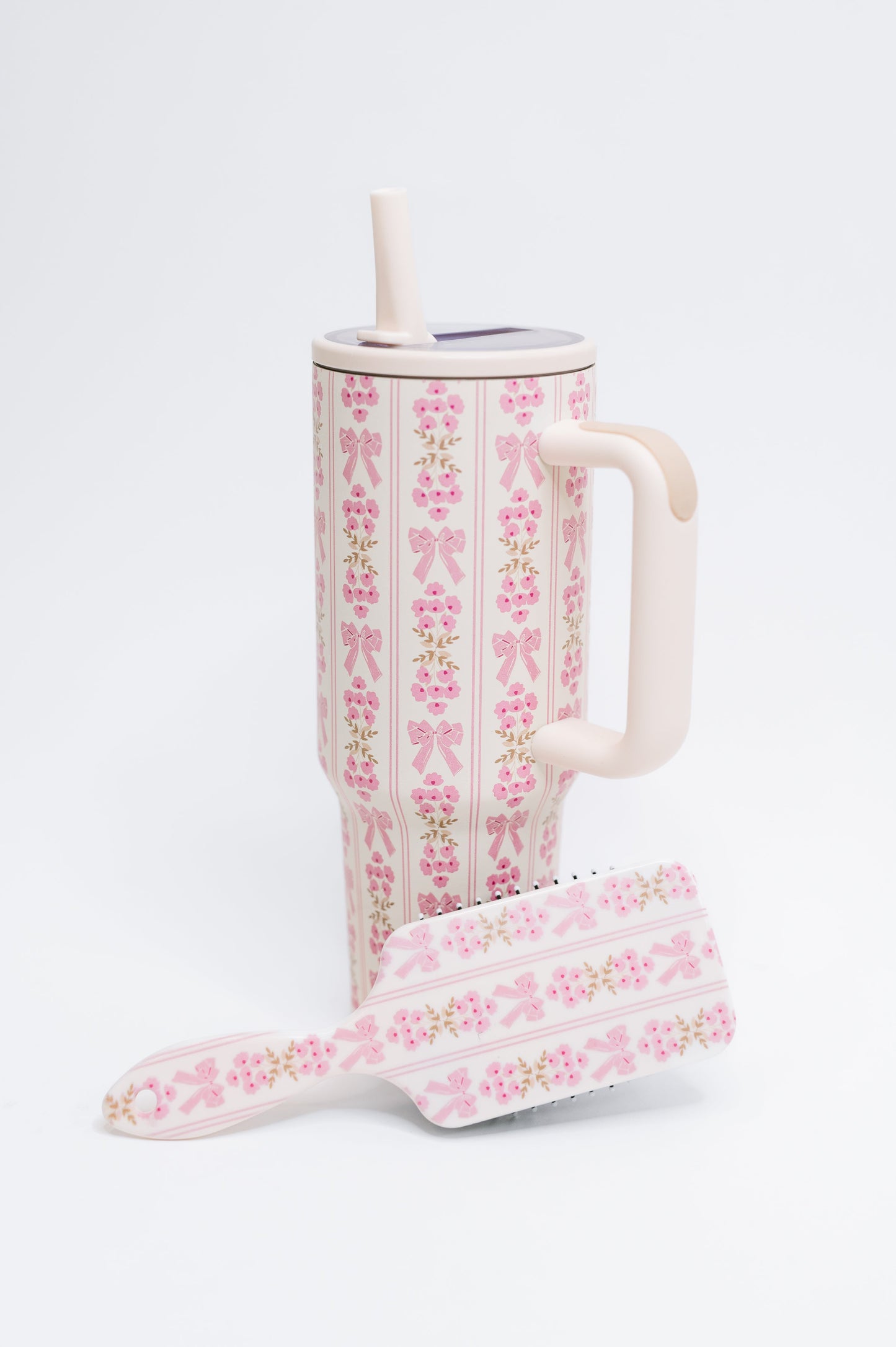 Girly Girl Bow and Floral Tumbler