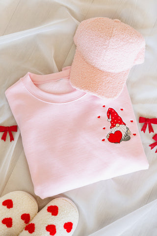 Valentine Gnome Embroidered Sweatshirt - 1985 the VAULT Boutique