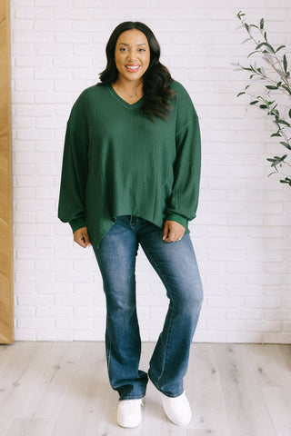 Good Things Are Coming V-Neck Top in Green - 1985 the VAULT Boutique