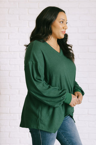 Good Things Are Coming V-Neck Top in Green - 1985 the VAULT Boutique