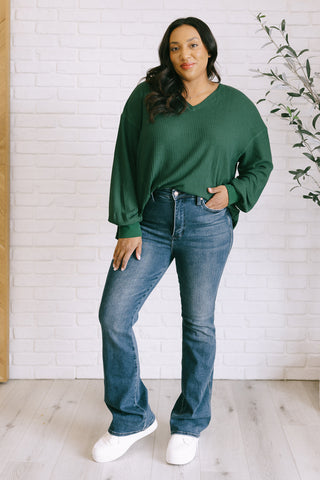 Good Things Are Coming V-Neck Top in Green - 1985 the VAULT Boutique