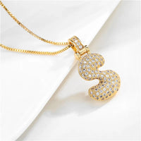 CZ Zirconia Crystal Pendant Letter & Necklace - 1985 the VAULT Boutique