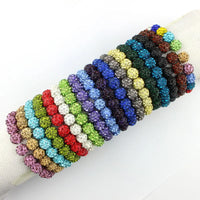 Colorful Crystals Elastic Pave Beaded Ball Bracelets - 1985 the VAULT Boutique