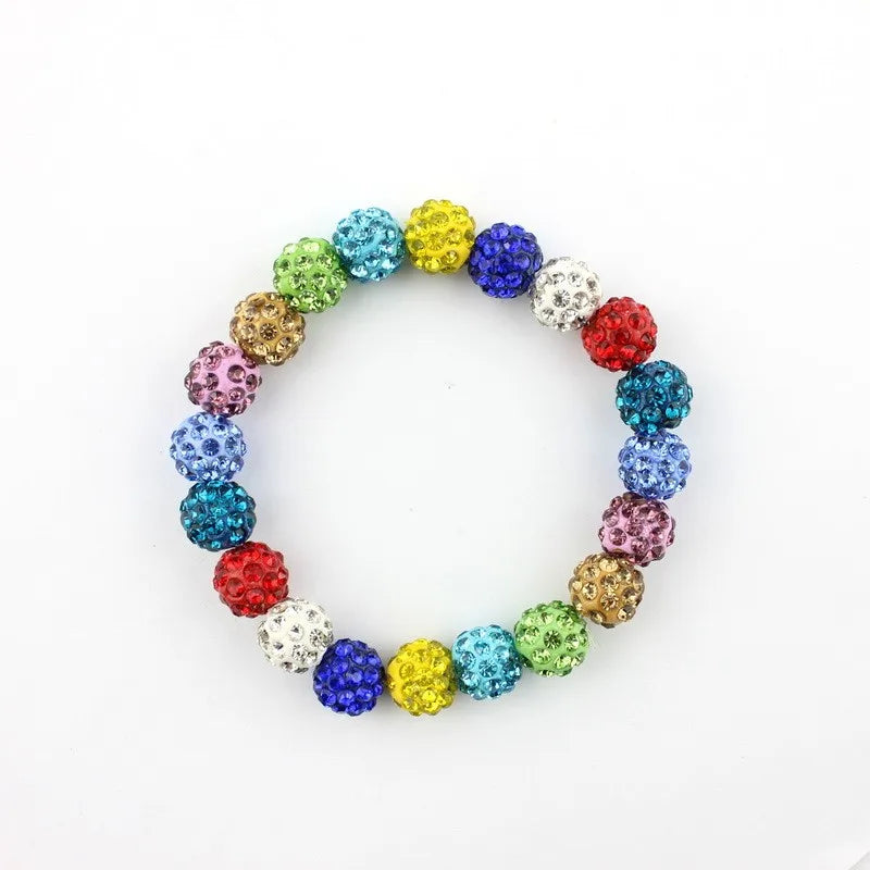 Colorful Crystals Elastic Pave Beaded Ball Bracelets - 1985 the VAULT Boutique