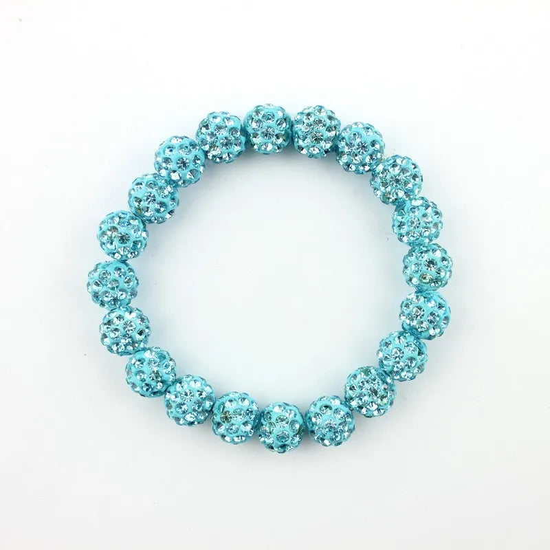 Colorful Crystals Elastic Pave Beaded Ball Bracelets - 1985 the VAULT Boutique