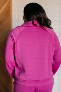 Hamptons Travel Half Zip Pullover in Magenta - 1985 the VAULT Boutique