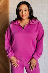 Hamptons Travel Half Zip Pullover in Magenta - 1985 the VAULT Boutique