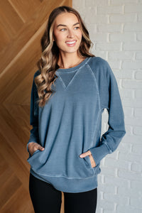 Hands Down Favorite Sweatshirt in Dusty Blue - 1985 the VAULT Boutique