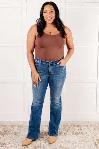 Hannah Mid Rise Thermal Bootcut Jeans - 1985 the VAULT Boutique