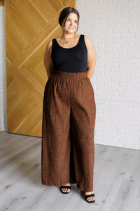 Harmony High Rise Wide Leg Pants in Brown - 1985 the VAULT Boutique