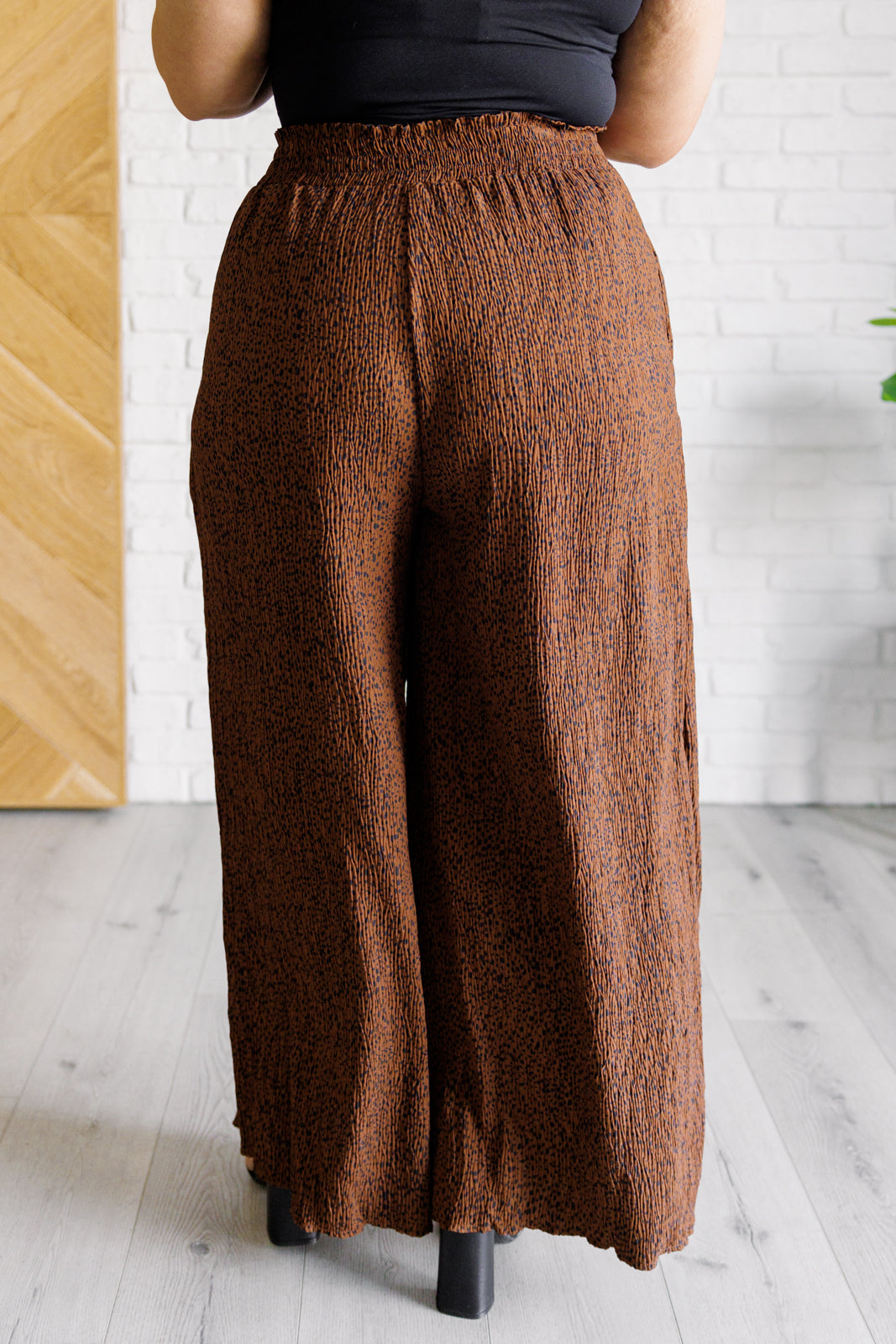 Harmony High Rise Wide Leg Pants in Brown - 1985 the VAULT Boutique