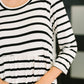 Haute Mess Scooped Hem Casual Dress in Black and White Striped