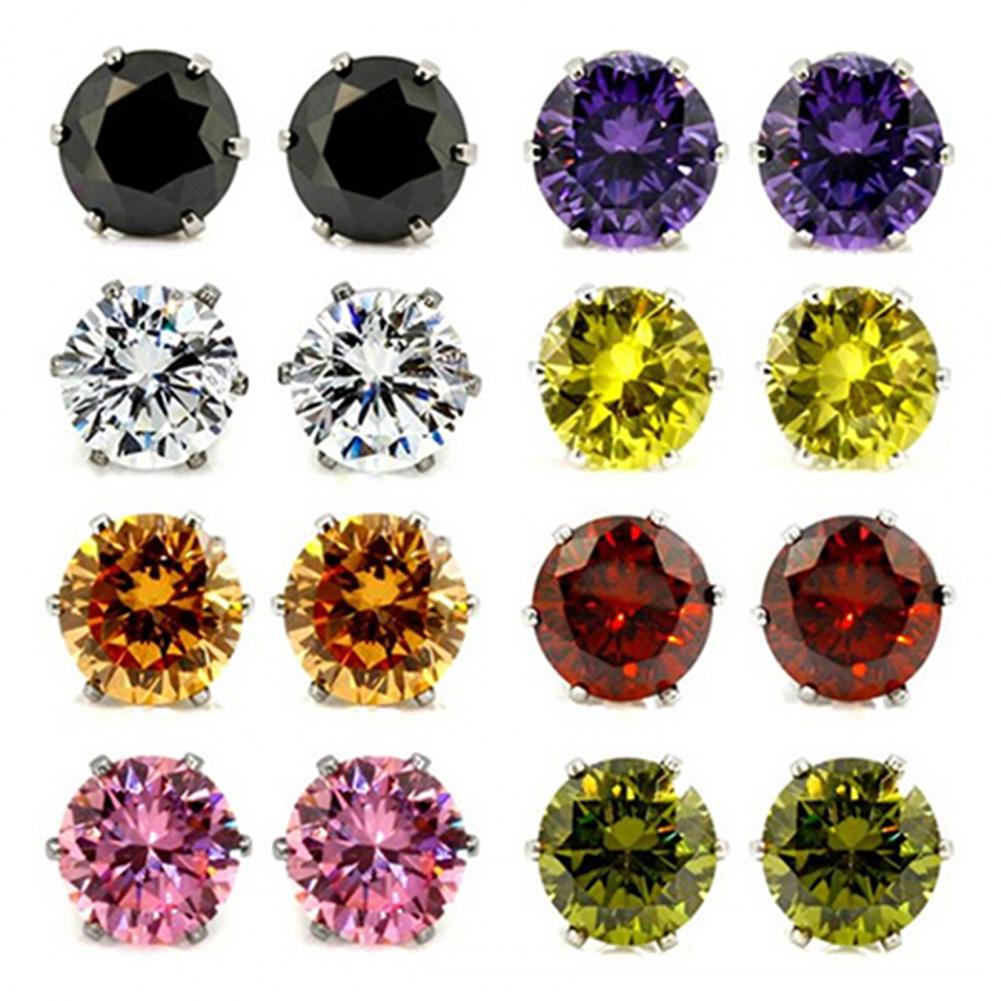 Steel Gem Studs in Silver or Gold - 1985 the VAULT Boutique