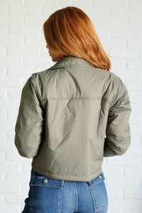 Hear Me Out Lightweight Puffer Jacket in Olive - 1985 the VAULT Boutique