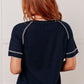 Heartbreaker Waffle Knit Tee in Blue - 1985 the VAULT Boutique