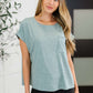 Heathered Harmony Basic Tee in Ash Jade