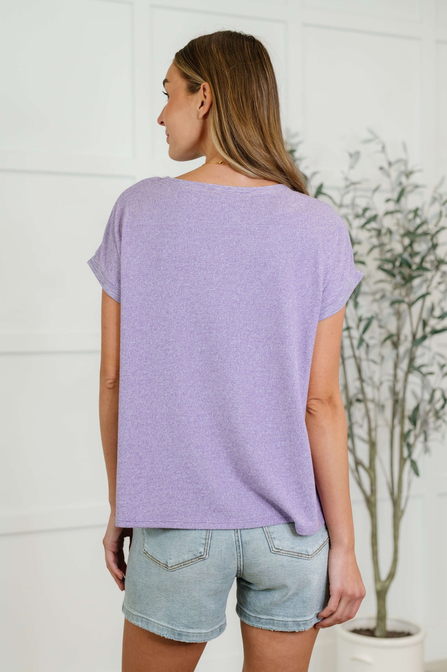 Heathered Harmony Basic Tee in Lavender