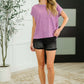 Heathered Harmony Basic Tee in Light Plum